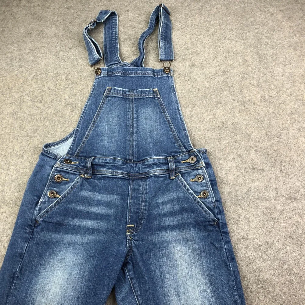 Lucky Brand Overalls Womens XS Blue Denim Slim Fit Adjustable Straps One Piece - Picture 4 of 10